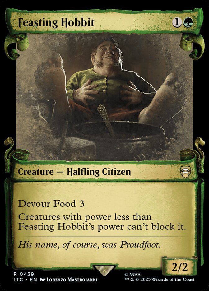 Feasting Hobbit - [Foil, Showcase Scroll] Tales of Middle-earth Commander (LTC)