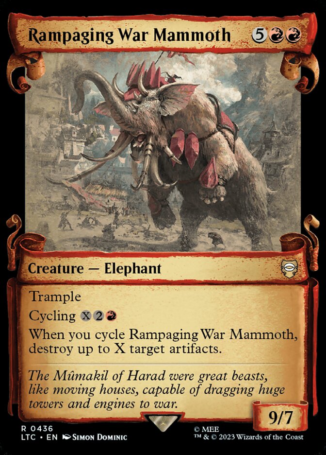 Rampaging War Mammoth - [Foil, Showcase Scroll] Tales of Middle-earth Commander (LTC)