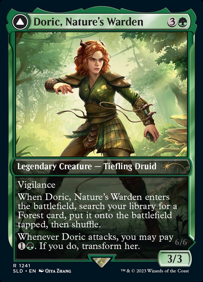 Doric, Nature's Warden // Doric, Owlbear Avenger (1241) - [Foil, Full Art] Secret Lair Drop (SLD)
