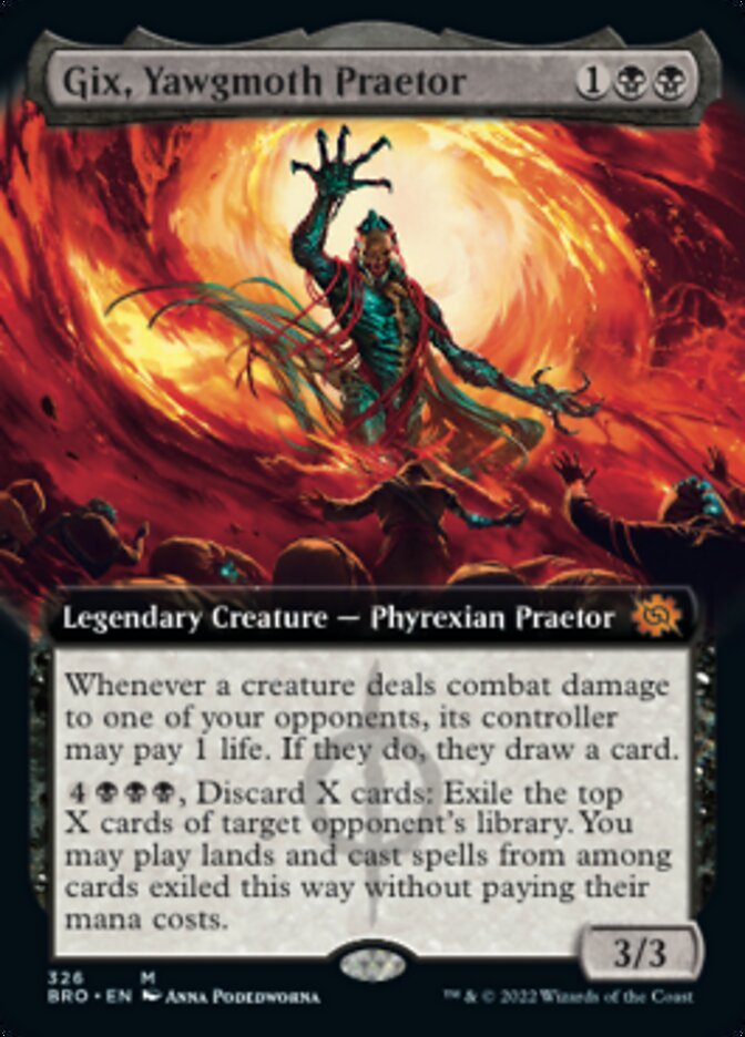 Gix, Yawgmoth Praetor - [Foil, Extended Art] The Brothers' War (BRO)