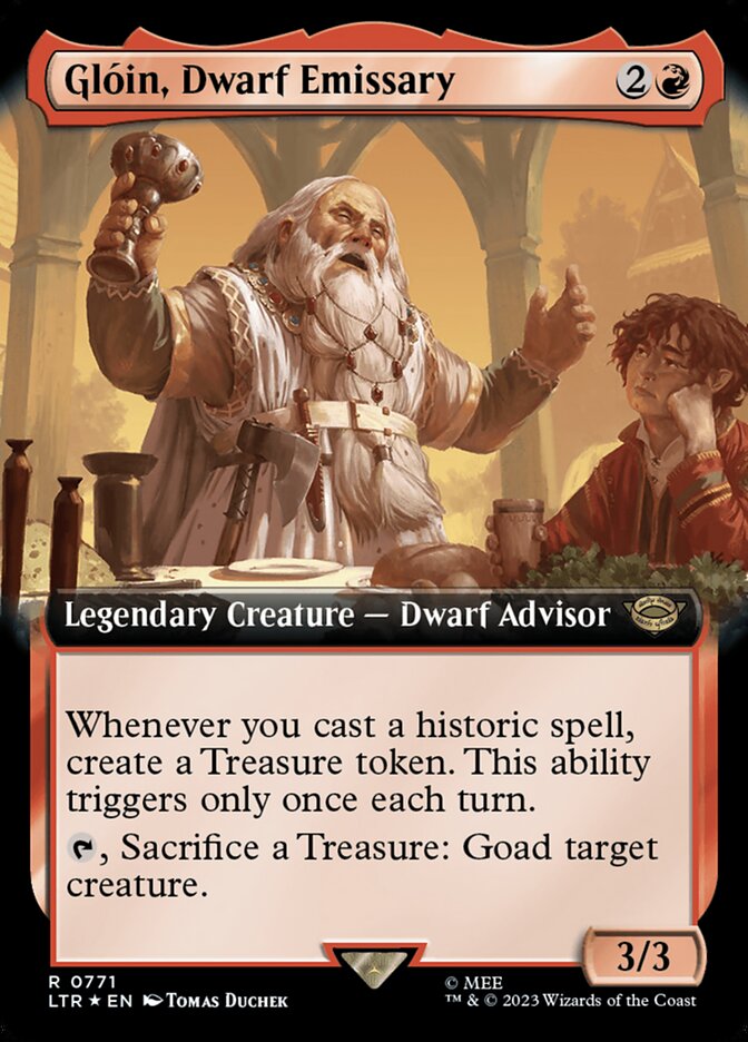 Glóin, Dwarf Emissary - [Surge Foil, Extended Art] The Lord of the Rings: Tales of Middle-earth (LTR)