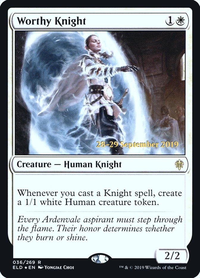 Worthy Knight - [Foil, Promo] Throne of Eldraine Promos (PELD)